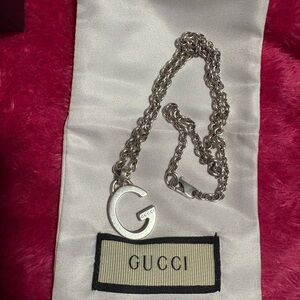 Gucci Sterling Silver Chain Necklace with G Charm